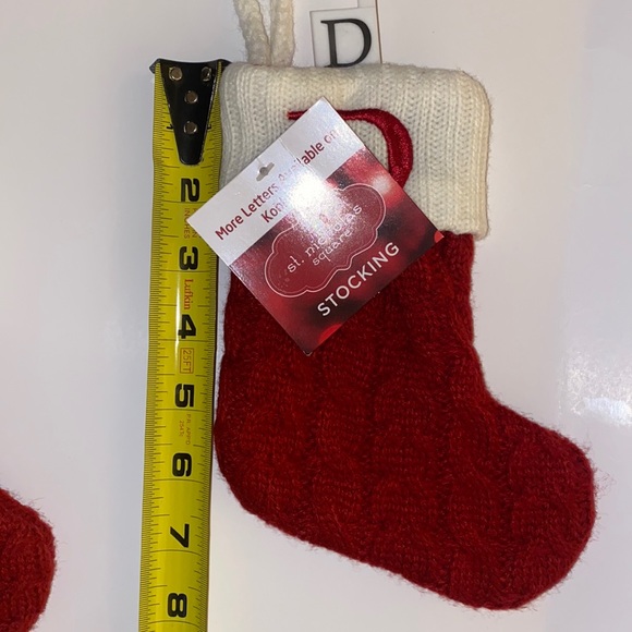 St. Nicholas Square (Kohl’s) cream & deep red knitted “Mini” Stockings C • B • D - Picture 12 of 16